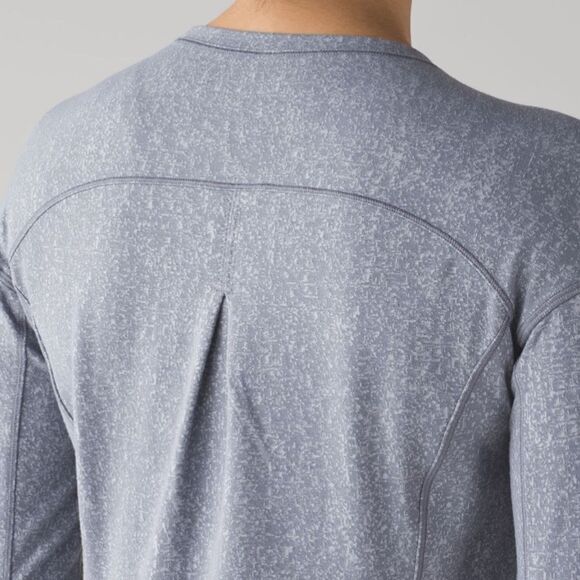 LULULEMON Outrun Long Sleeve Rulu Top Jacquard Artic Ice Gray White 8 Medium - Picture 7 of 13